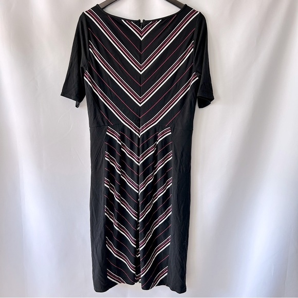 White House Black Market Women’s Stretchy Striped Bodycon Midi Dress Size 10 - Picture 9 of 10